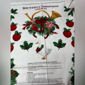 Vintage Cranston Print Works Bountiful Christmas No Sew Appliques Goose Holly